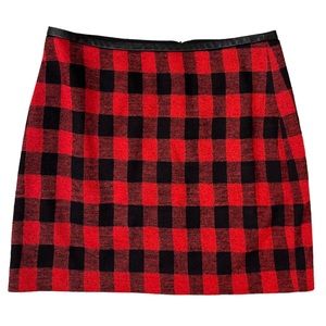 Madewell Red and Black Buffalo Plaid Checkered Mini Skirt E5098